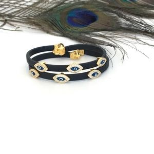 🧿 EVIL EYE 🧿 2 Pc Set Gold Filled Bracelets